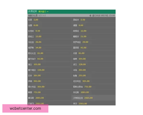 世界杯竞猜赔率解析与热门赛果预测全方位指南